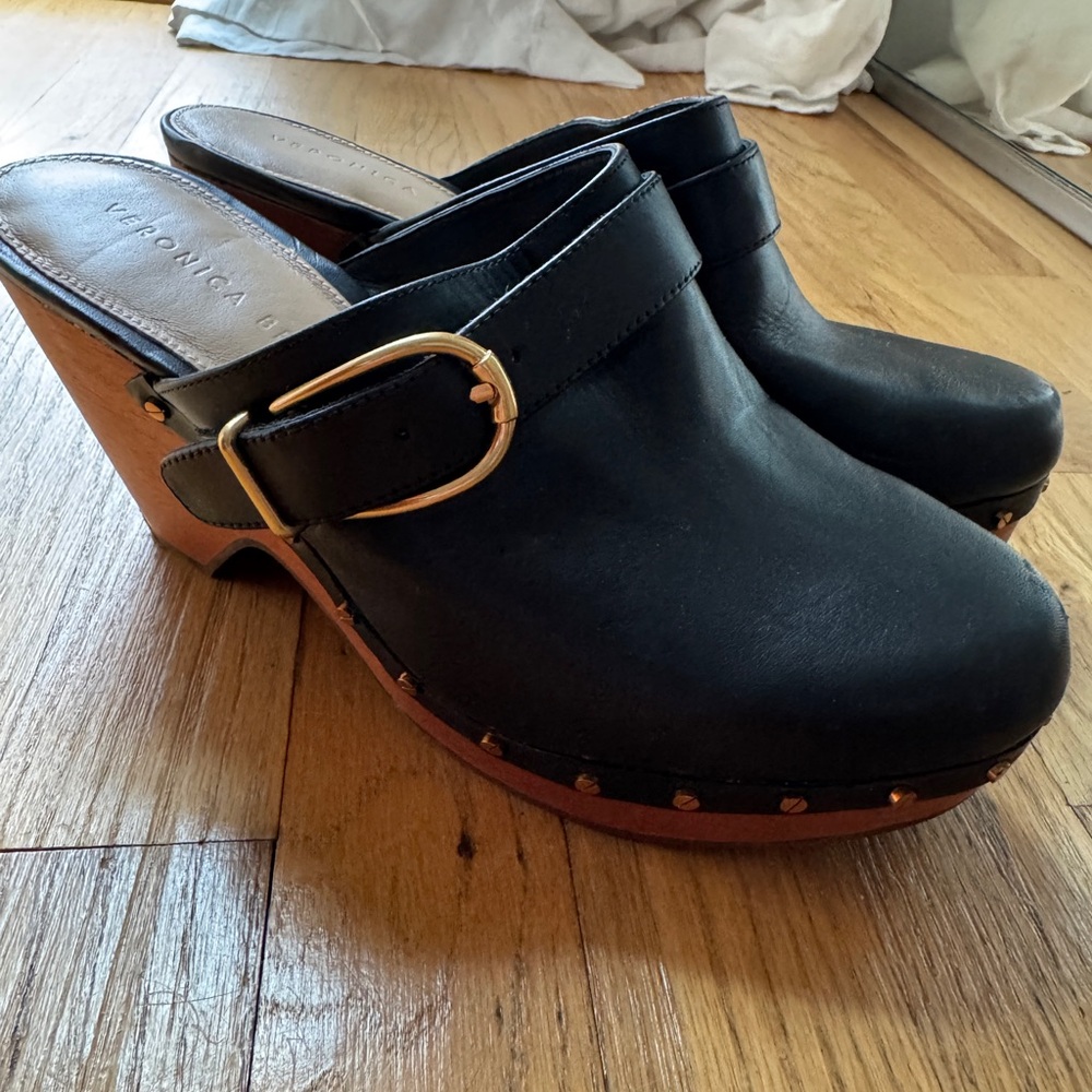 Veronica Beard Hendrix Buckled Clogs - Picture 3 of 6